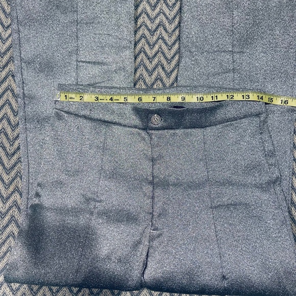 Weissman  Metallic Silver Dance Costume 2-Piece Suit (Blazer & Pants) - Picture 9 of 15